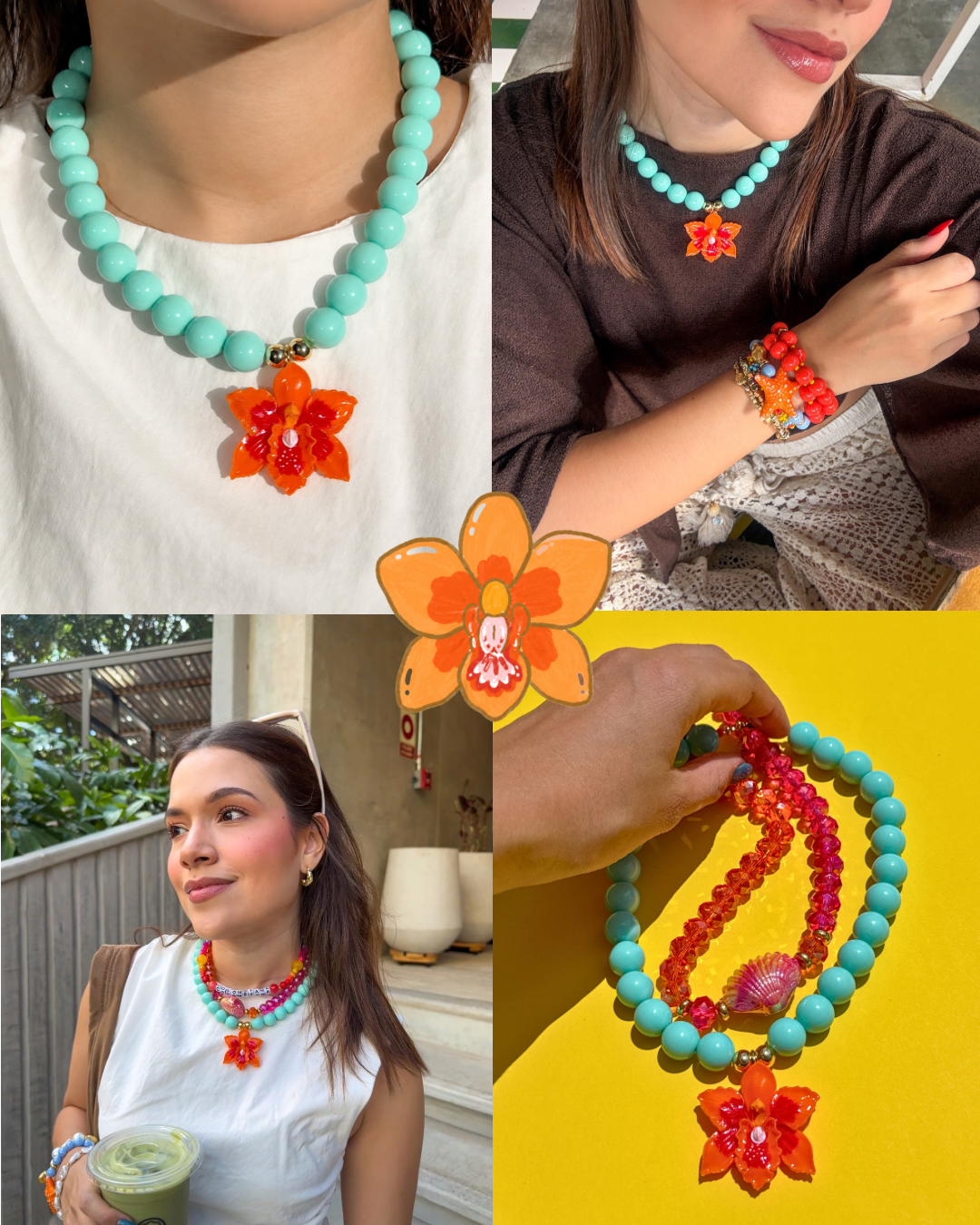 Collar Funky Orchid